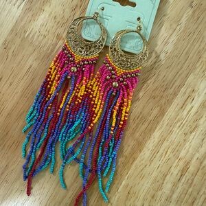 Colorful Beaded Dangle Earrings